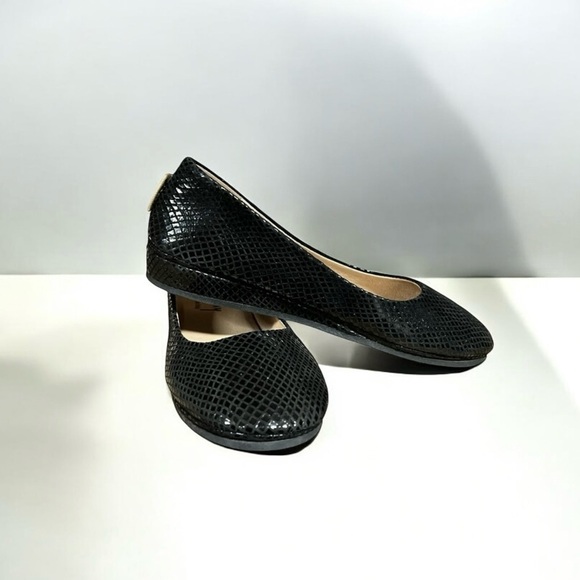 🌻NEW French Sole NY Black LeatheSnake Print "Zeppa" Slip-on Short Wedges Size 6 - Picture 7 of 10